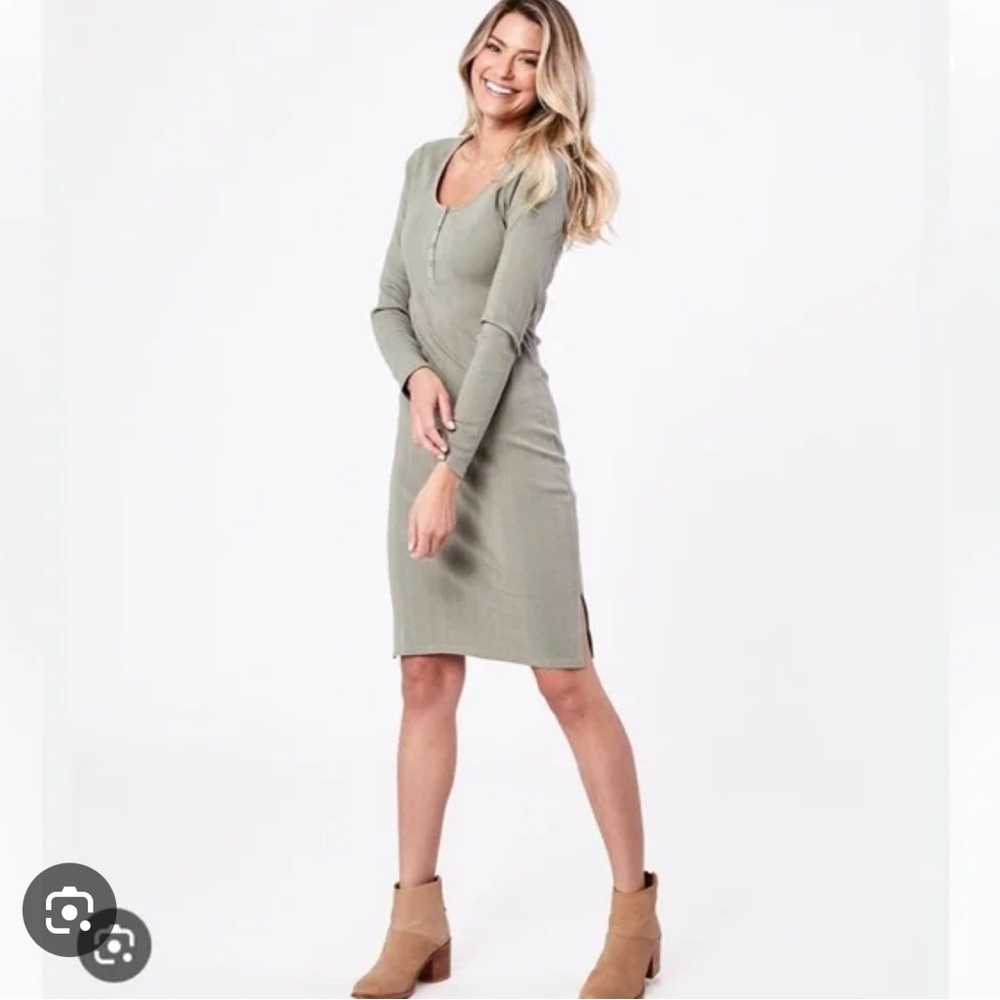 Dark Gray Pact henley dress - Picture 8 of 8